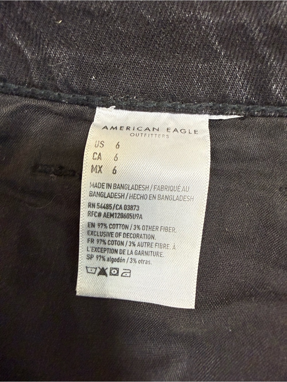 American Eagle Outfitters Black Denim Cutoff Shorts Women’s Size 6 - Picture 7 of 8